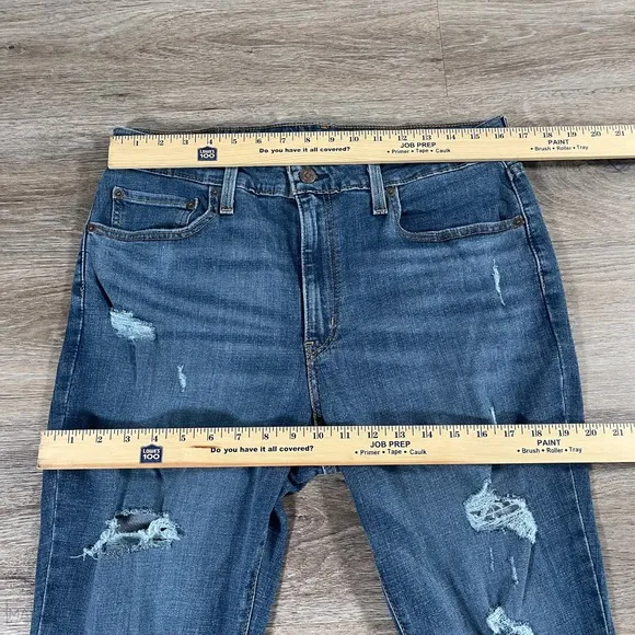 Levi's Women's 726 Flare Jeans Distressed Denim Casual Size 33 Blue