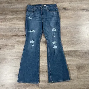 Levi's Women's 726 Flare Jeans Distressed Denim Casual Size 33 Blue