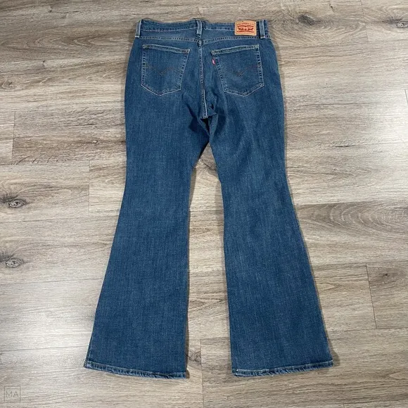 Levi's Women's 726 Flare Jeans Distressed Denim Casual Size 33 Blue