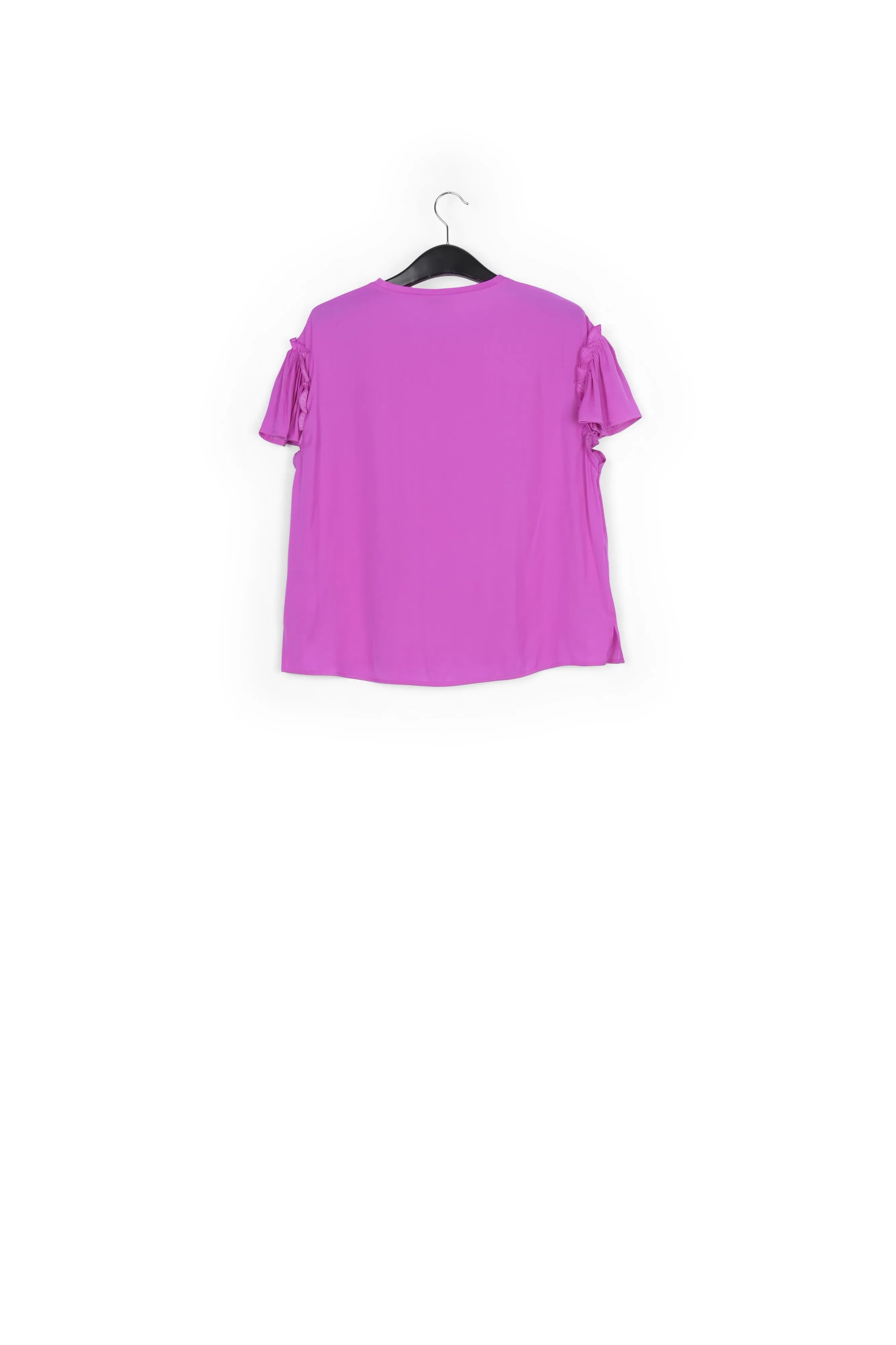Lilac ruffled short-sleeve top