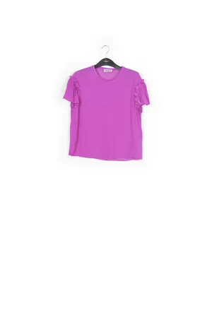 Lilac ruffled short-sleeve top