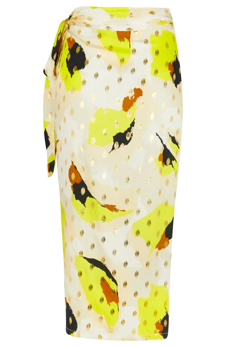 Lime Abstract Animal Jaspre Skirt
