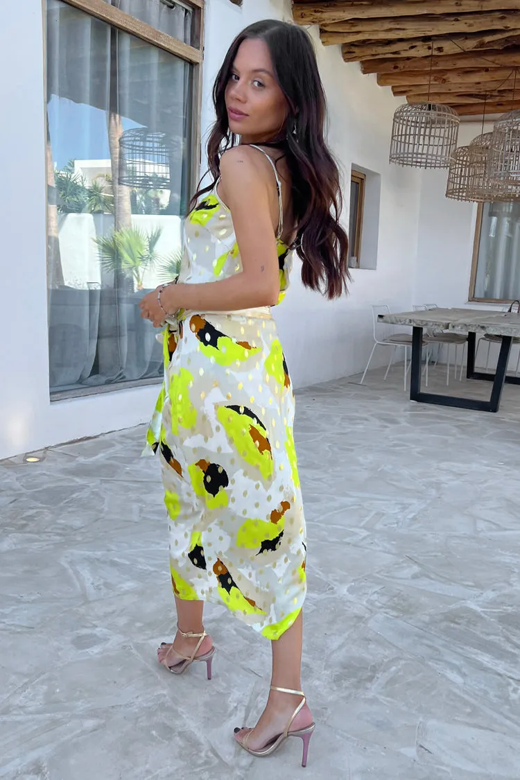 Lime Abstract Animal Jaspre Skirt