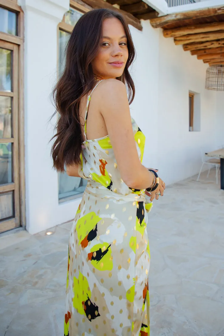 Lime Abstract Animal Jaspre Skirt