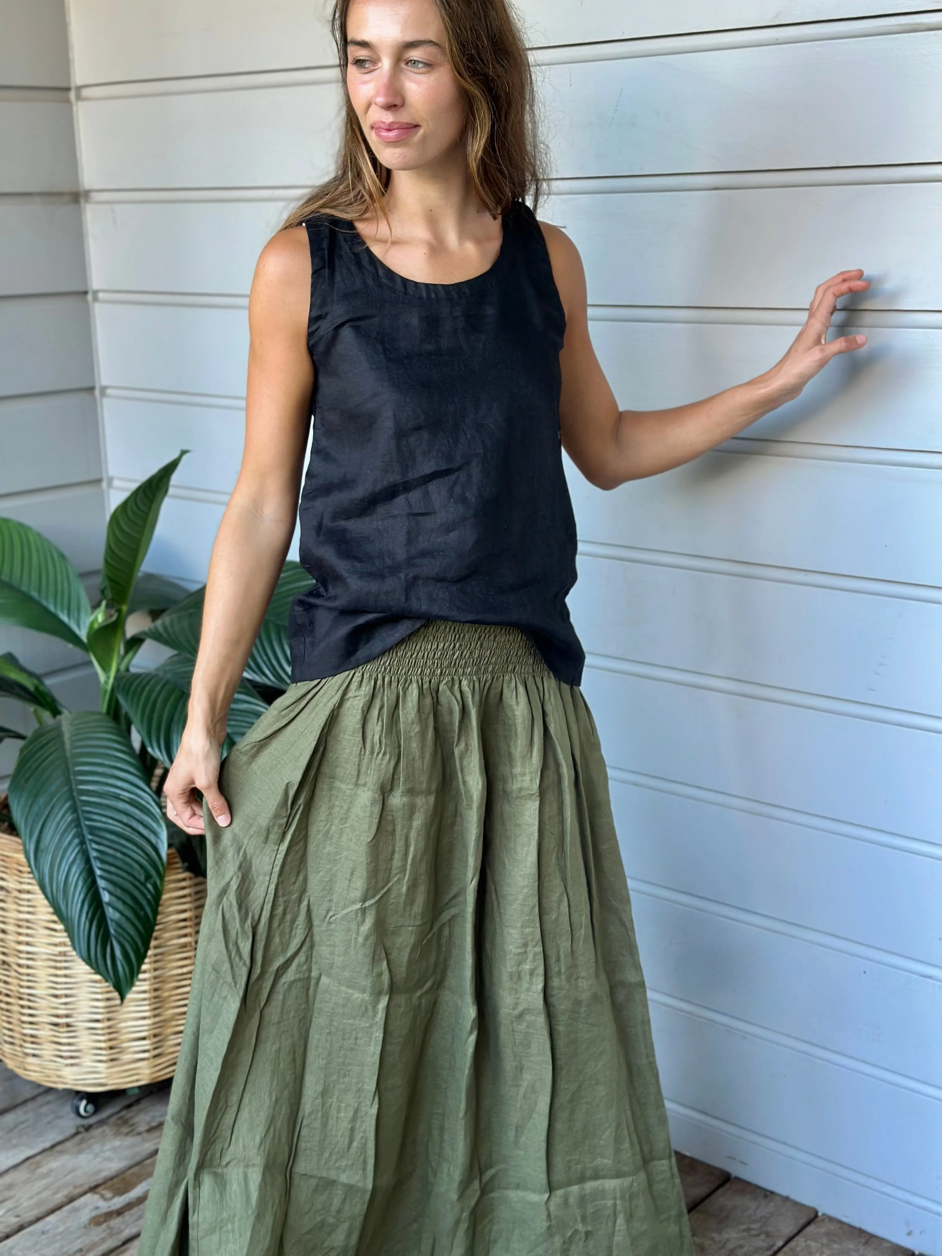 lulu skirt - army linen