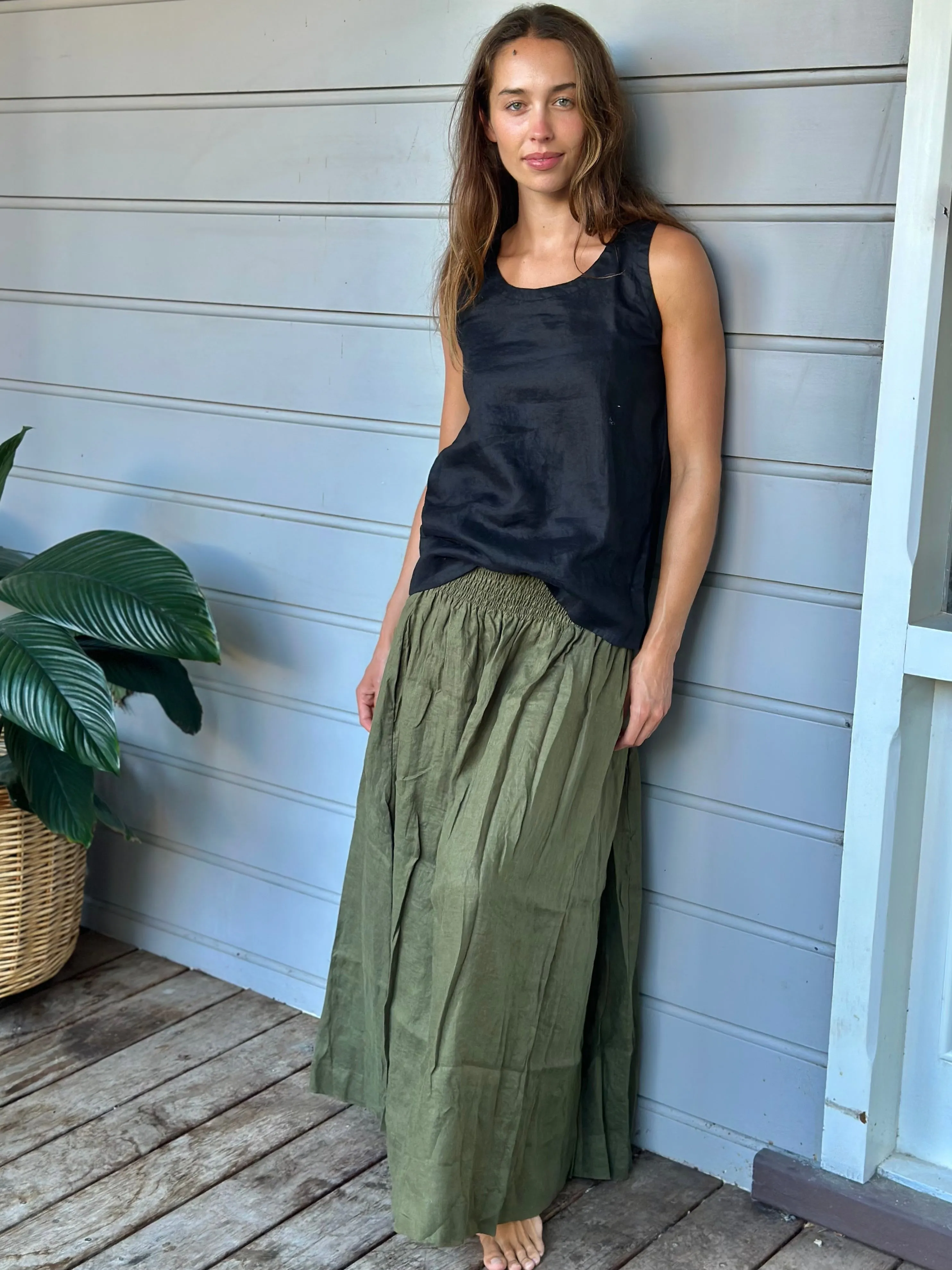 lulu skirt - army linen