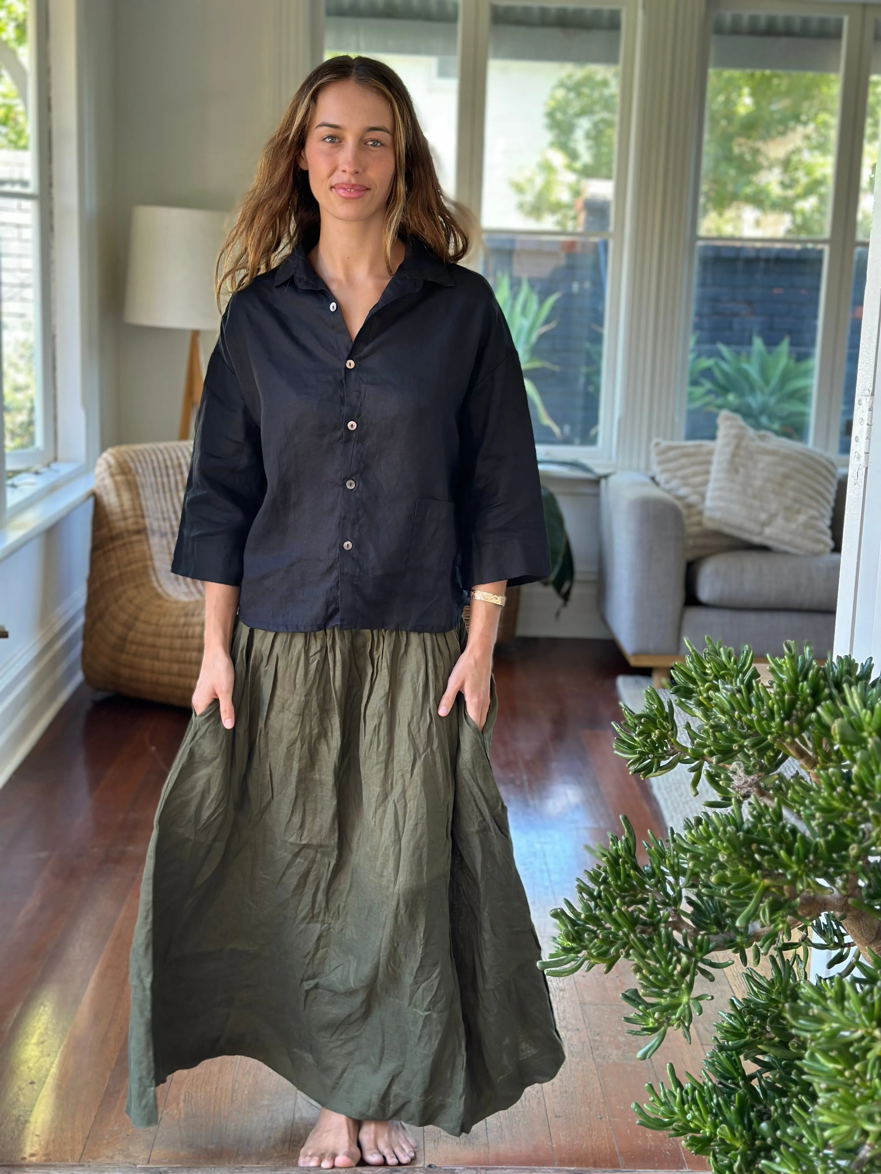 lulu skirt - army linen