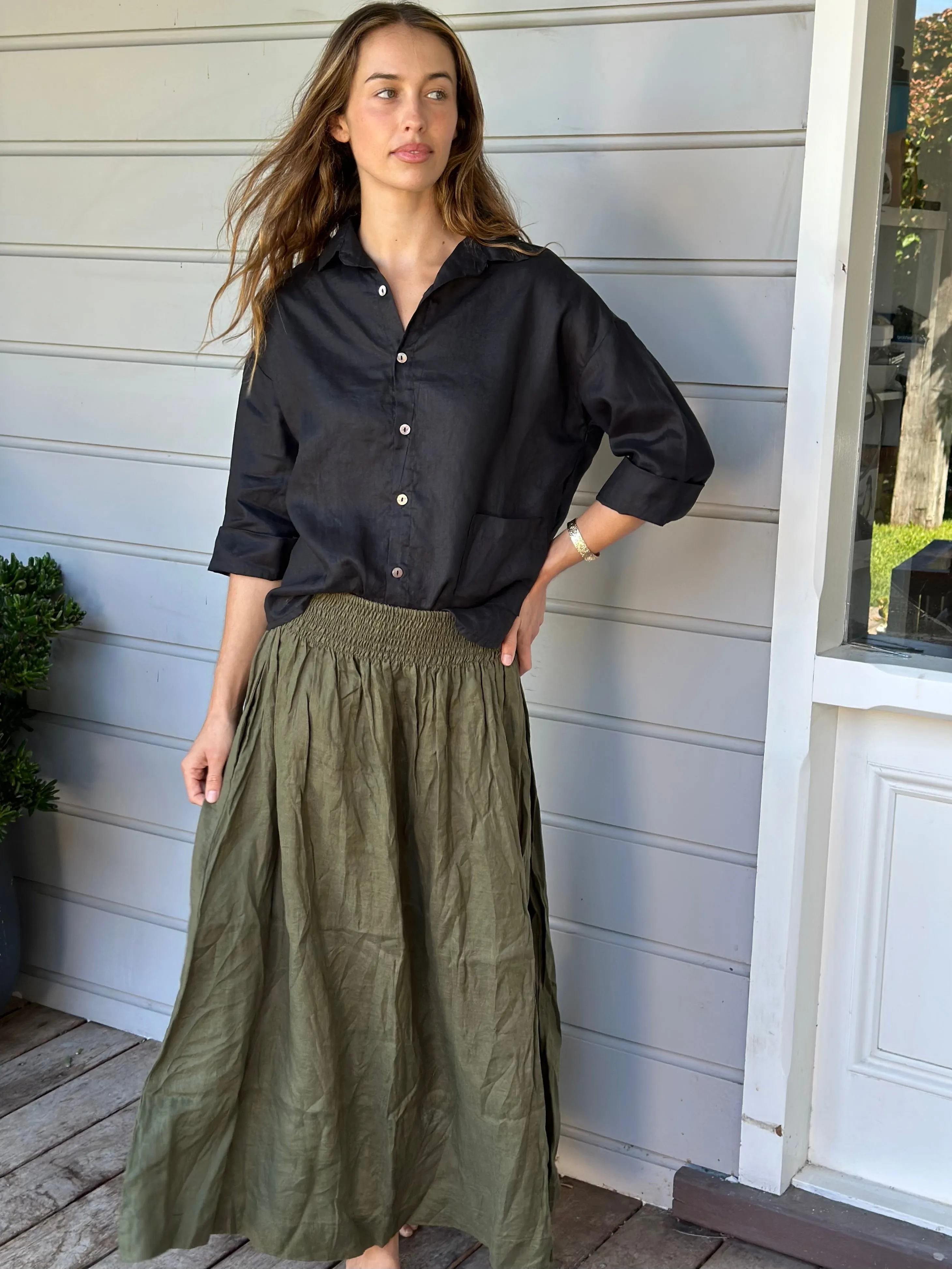 lulu skirt - army linen