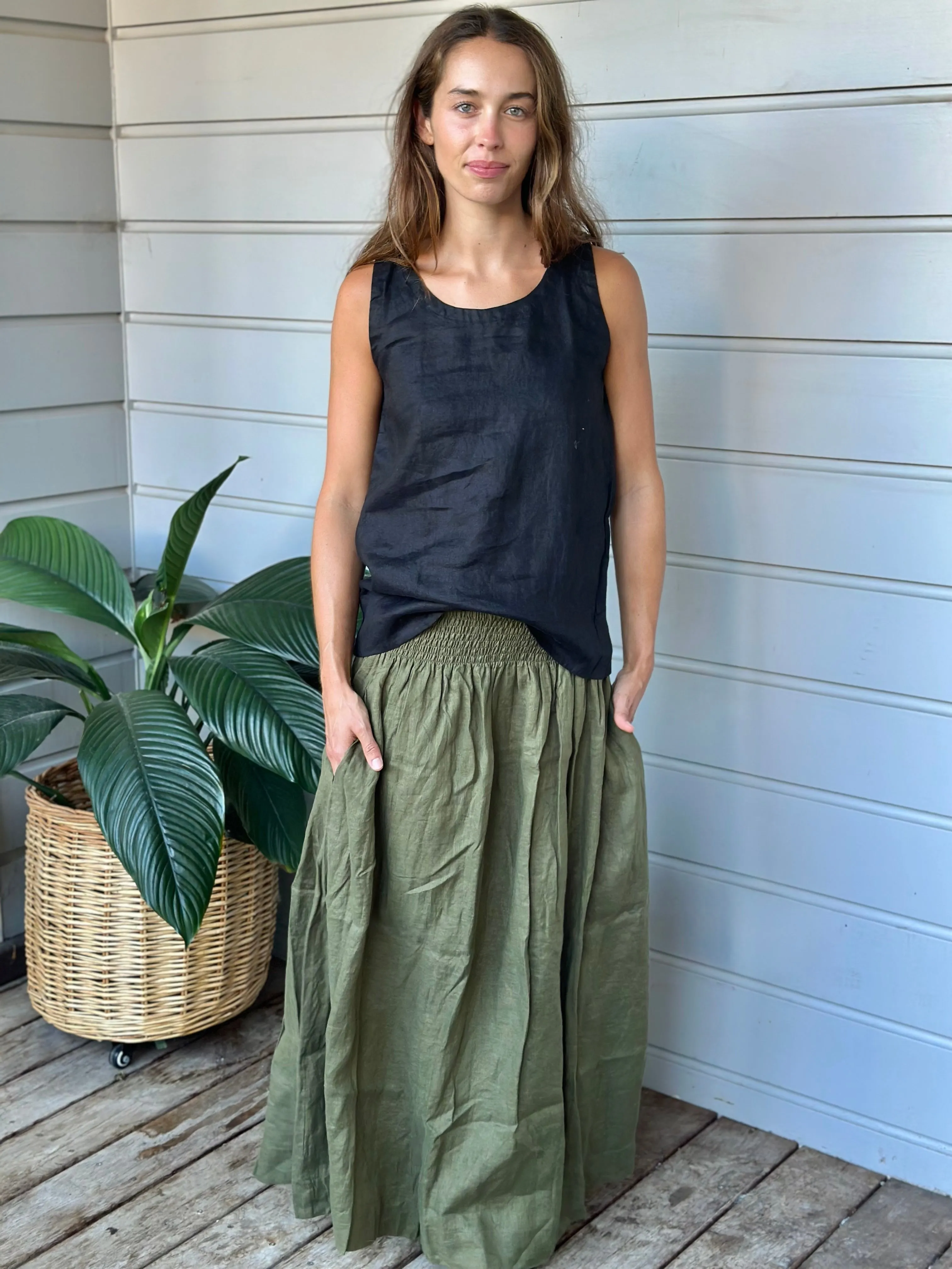 lulu skirt - army linen