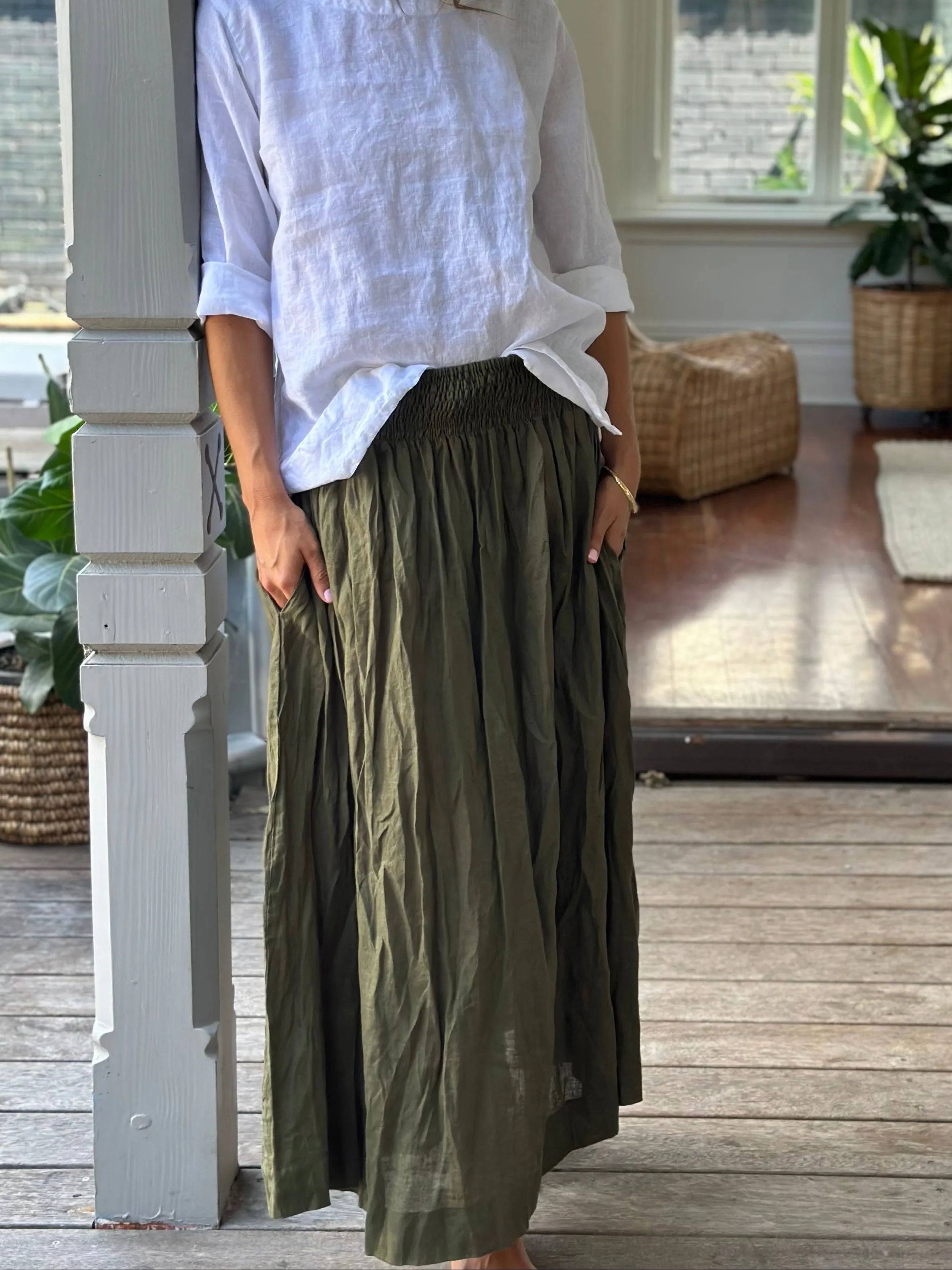 lulu skirt - army linen