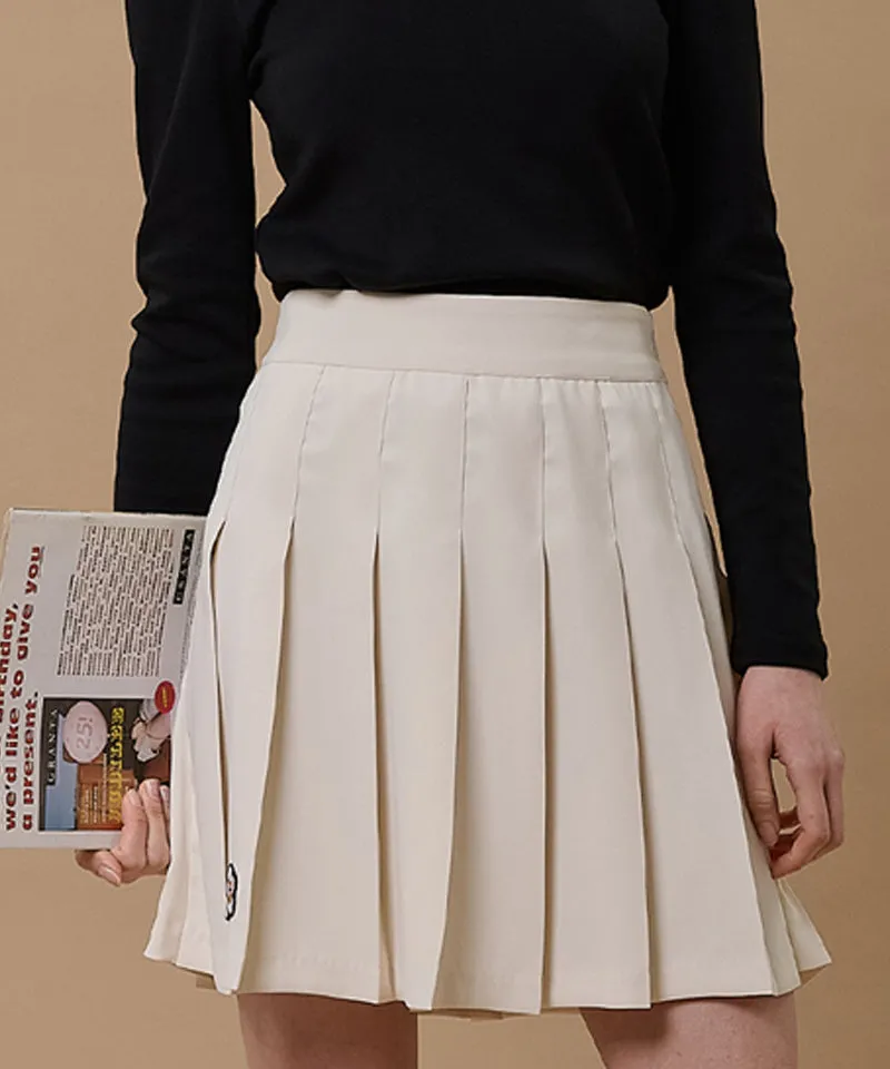 MACKY Golf: Pleated Banded Skirt - Ivory