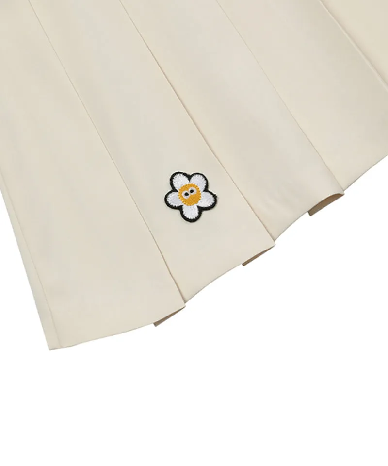MACKY Golf: Pleated Banded Skirt - Ivory
