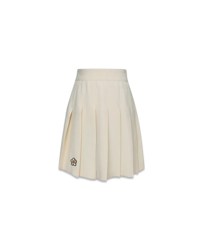 MACKY Golf: Pleated Banded Skirt - Ivory