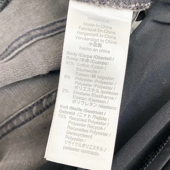 Madewell Maternity Over-the-Belly Distressed Skinny Jeans in Black Sea Grey