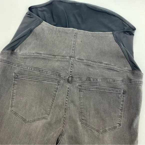 Madewell Maternity Over-the-Belly Distressed Skinny Jeans in Black Sea Grey