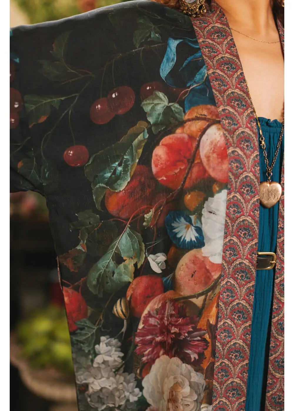 Market Of Stars Flight of Fancy Long Kimono Black