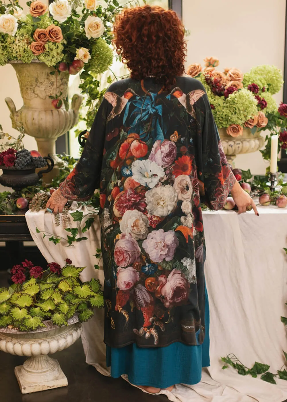 Market Of Stars Flight of Fancy Long Kimono Black