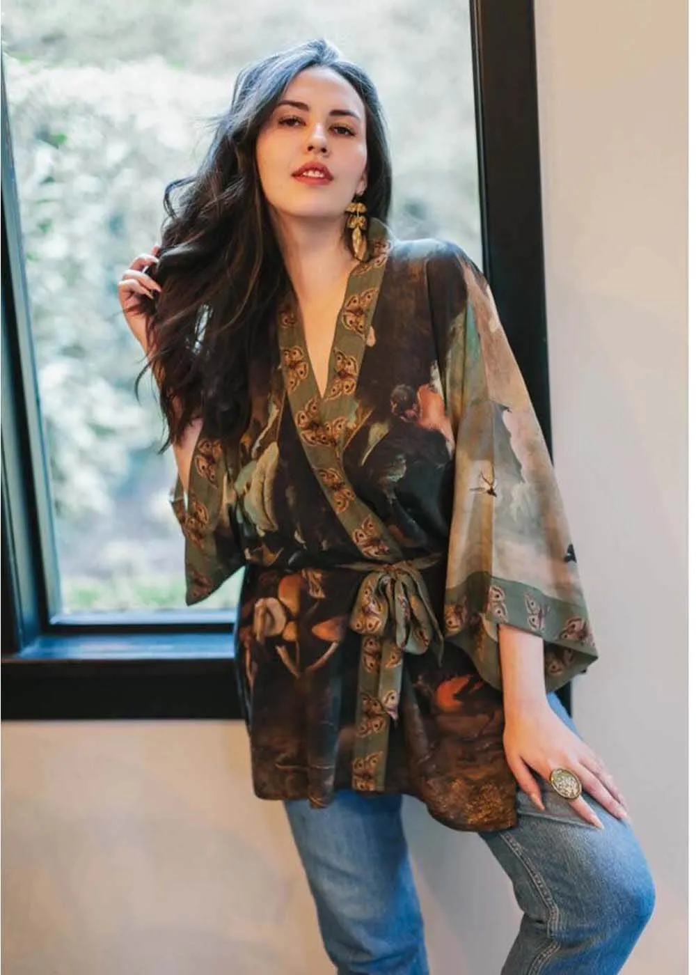 Market Of Stars Heartwork Gentileschi Midi Kimono in Multi