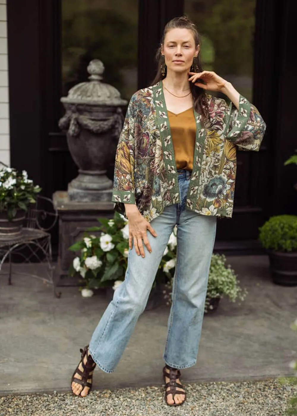 Market Of Stars Love Grows Wild Floral Korte Kimono Groen