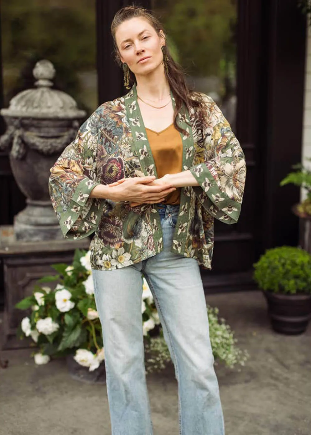 Market Of Stars Love Grows Wild Floral Korte Kimono Groen