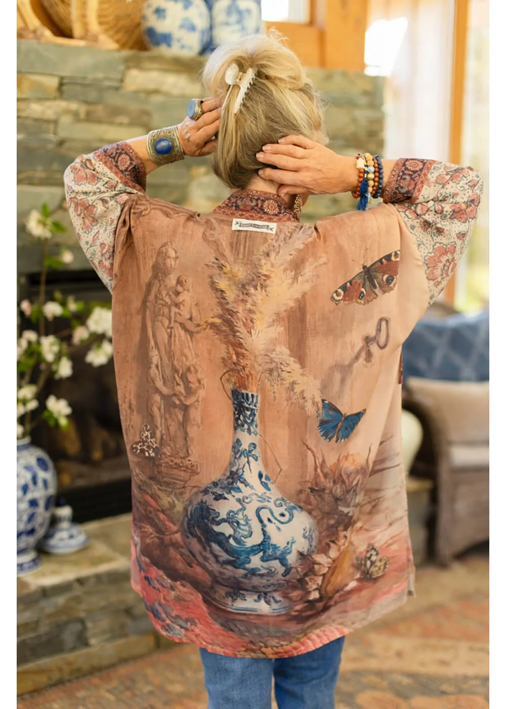 Market Of Stars The Storyteller Midi Kimono Brown