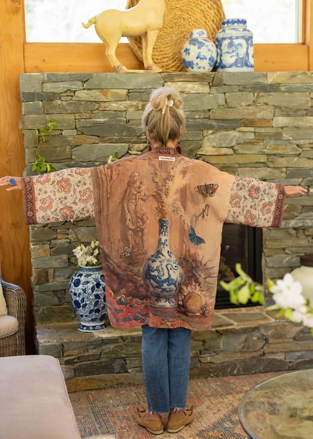 Market Of Stars The Storyteller Midi Kimono Brown