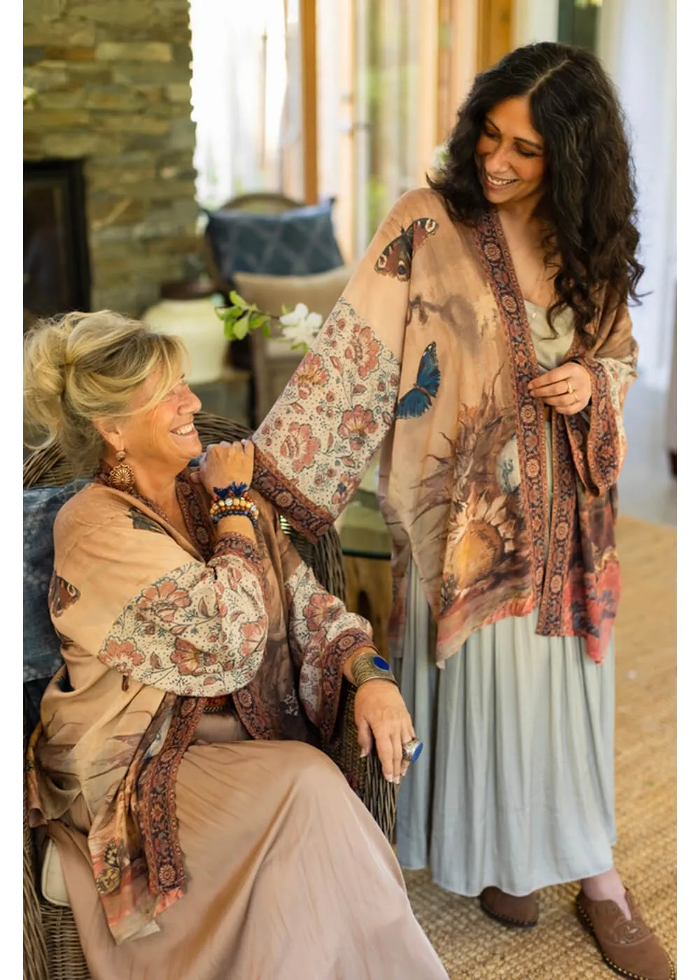 Market Of Stars The Storyteller Midi Kimono Brown