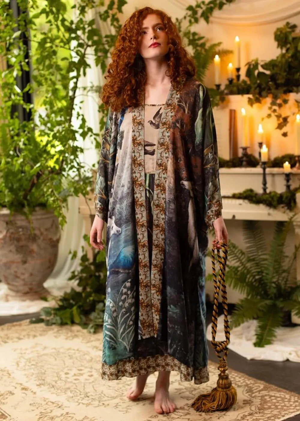 Market Of Stars Theatre Of Dreams Deer Long Kimono Multi