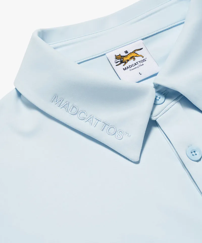 MCC Men's Stretch L/S Polo Shirt - Sky Blue