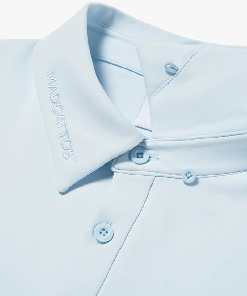 MCC Men's Stretch L/S Polo Shirt - Sky Blue