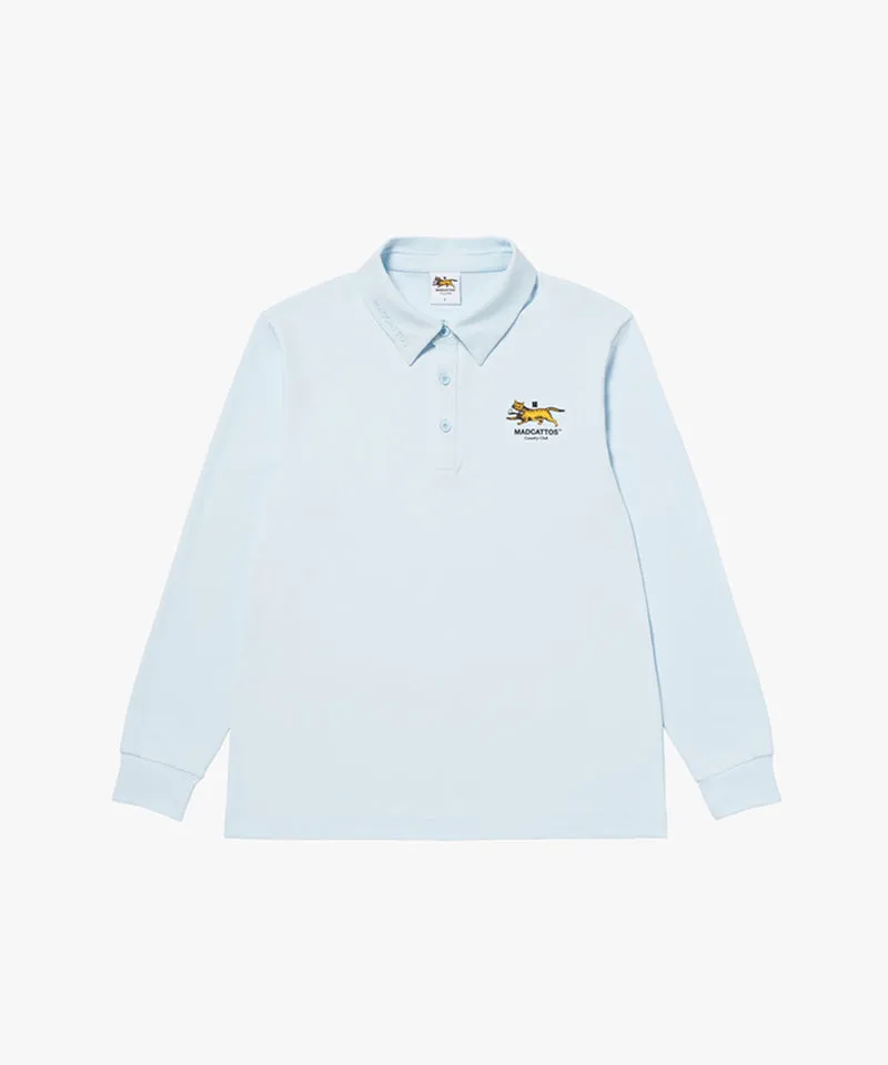 MCC Men's Stretch L/S Polo Shirt - Sky Blue