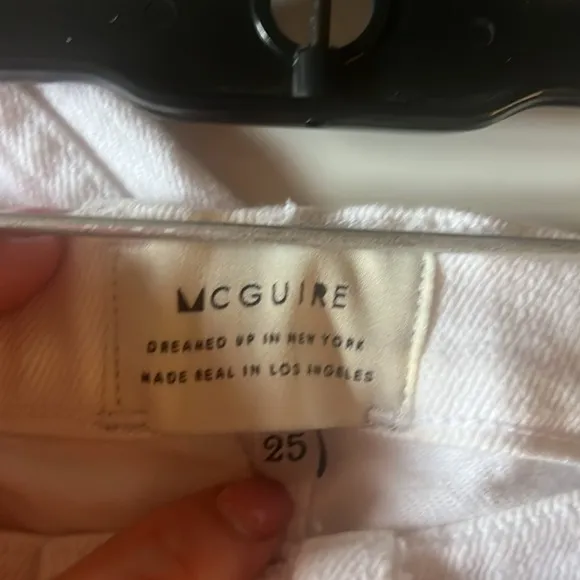 McGuire Skinny Straight Distressed White Jeans Size 25
