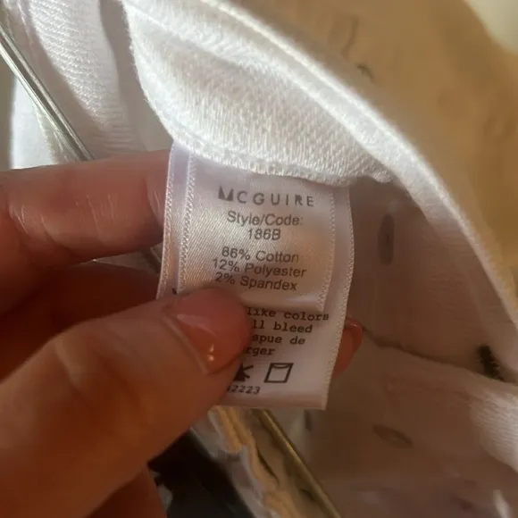 McGuire Skinny Straight Distressed White Jeans Size 25
