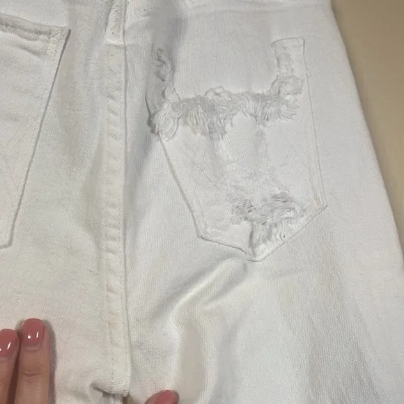 McGuire Skinny Straight Distressed White Jeans Size 25
