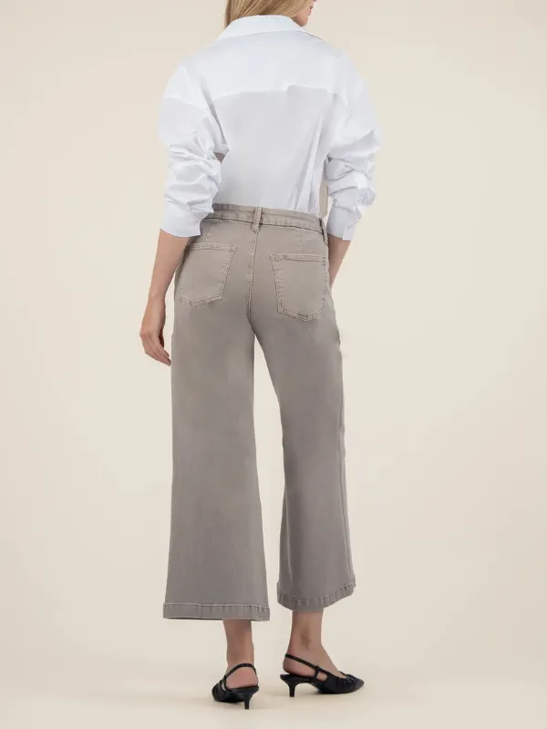 Meg High Rise Fab Ab Wide Leg - Coffee Cream