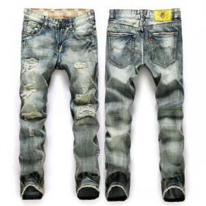 Men's Designer LightWashed Ripped Jeans