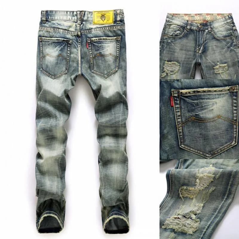 Men's Designer LightWashed Ripped Jeans