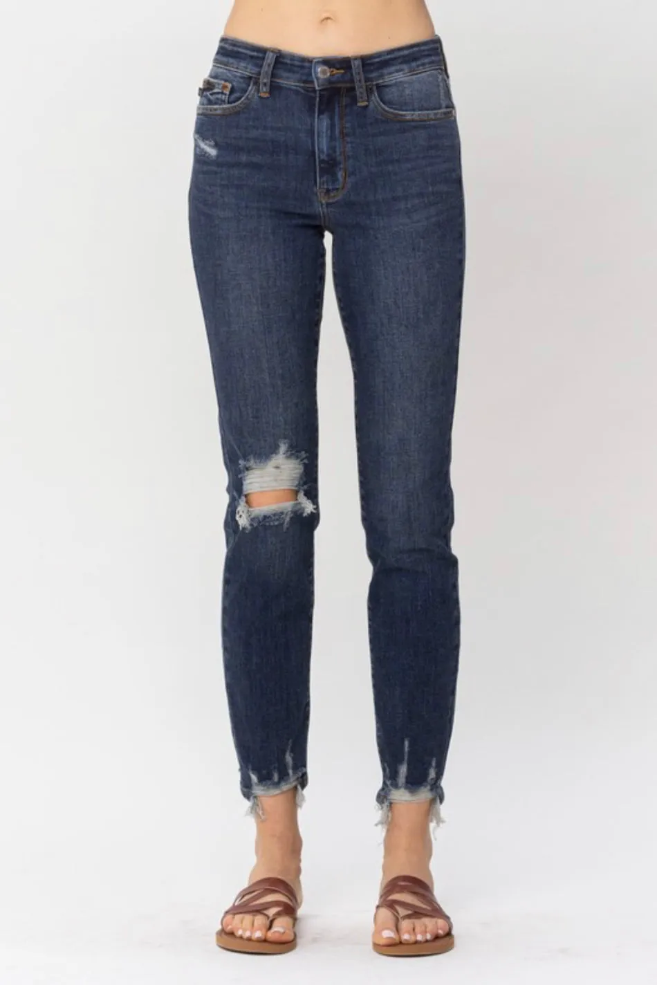 Mid Rise Distressed Hem