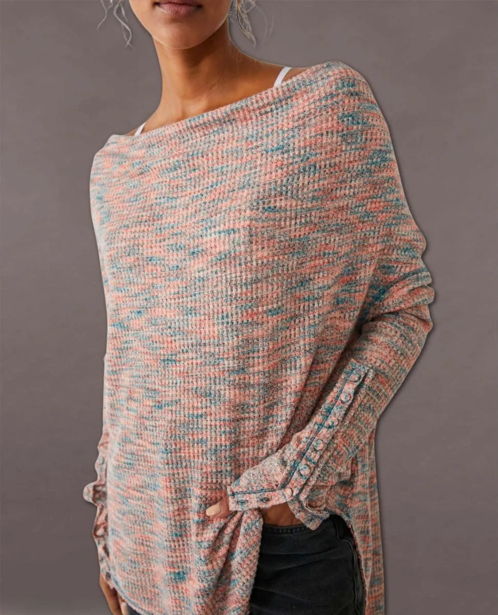 Misty Sweater Button Top Retro Combo
