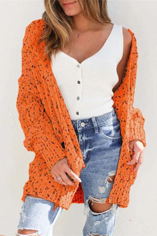 Multicolor Long Sleeve Pocket Cardigan