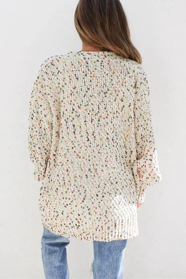 Multicolor Long Sleeve Pocket Cardigan