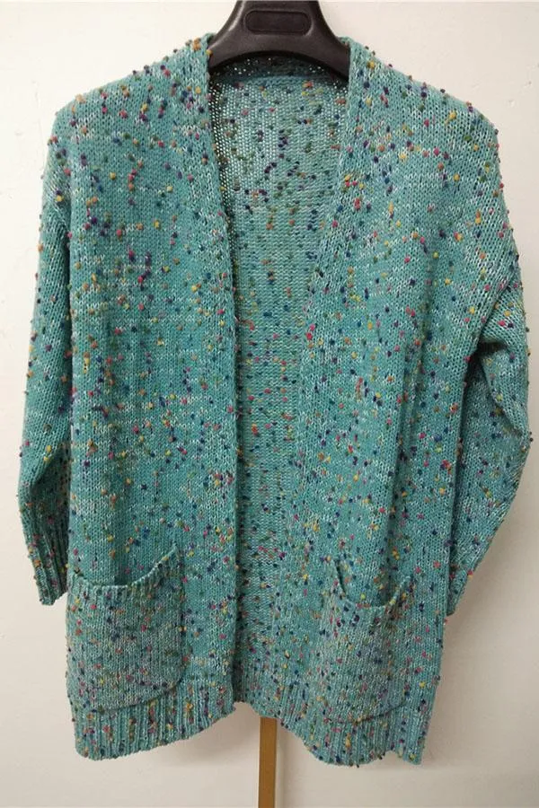 Multicolor Long Sleeve Pocket Cardigan