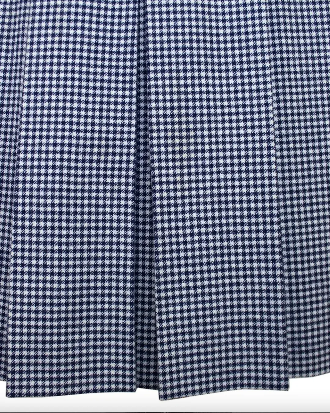 Navy Houndstooth Wool Skirt