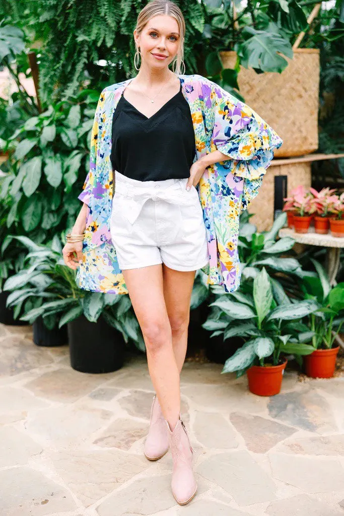 Never Miss A Beat Blue Floral Kimono