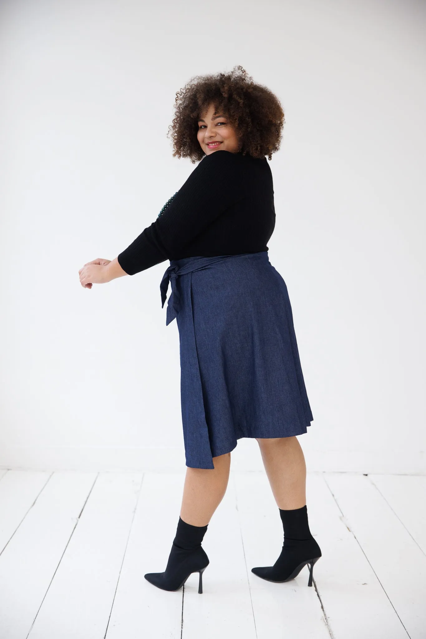 NEW! Denim Wrap Skirt