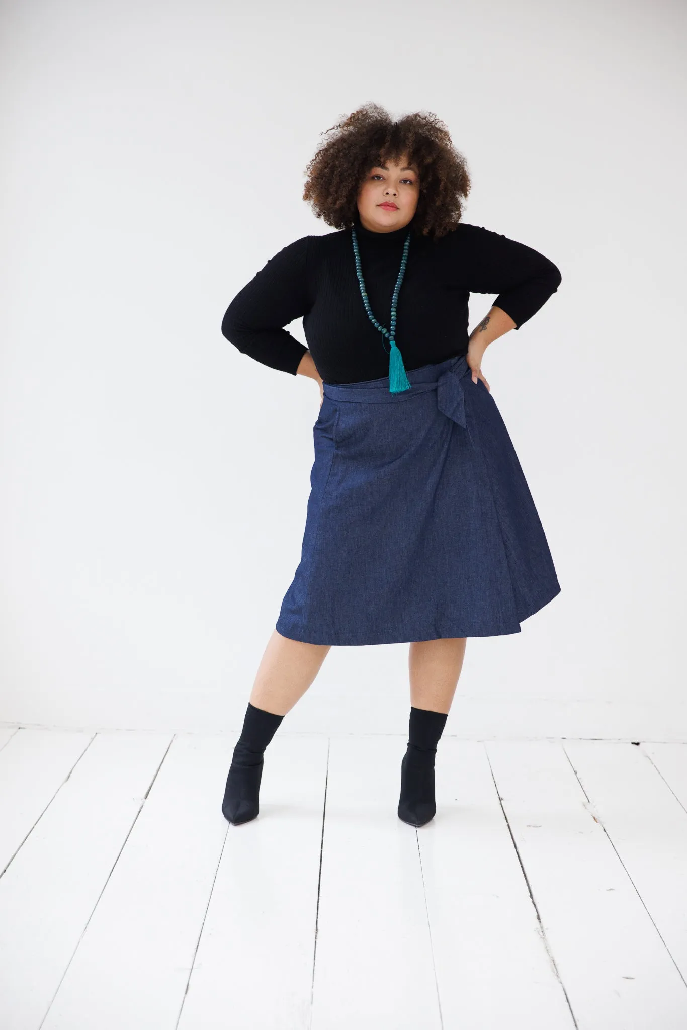 NEW! Denim Wrap Skirt