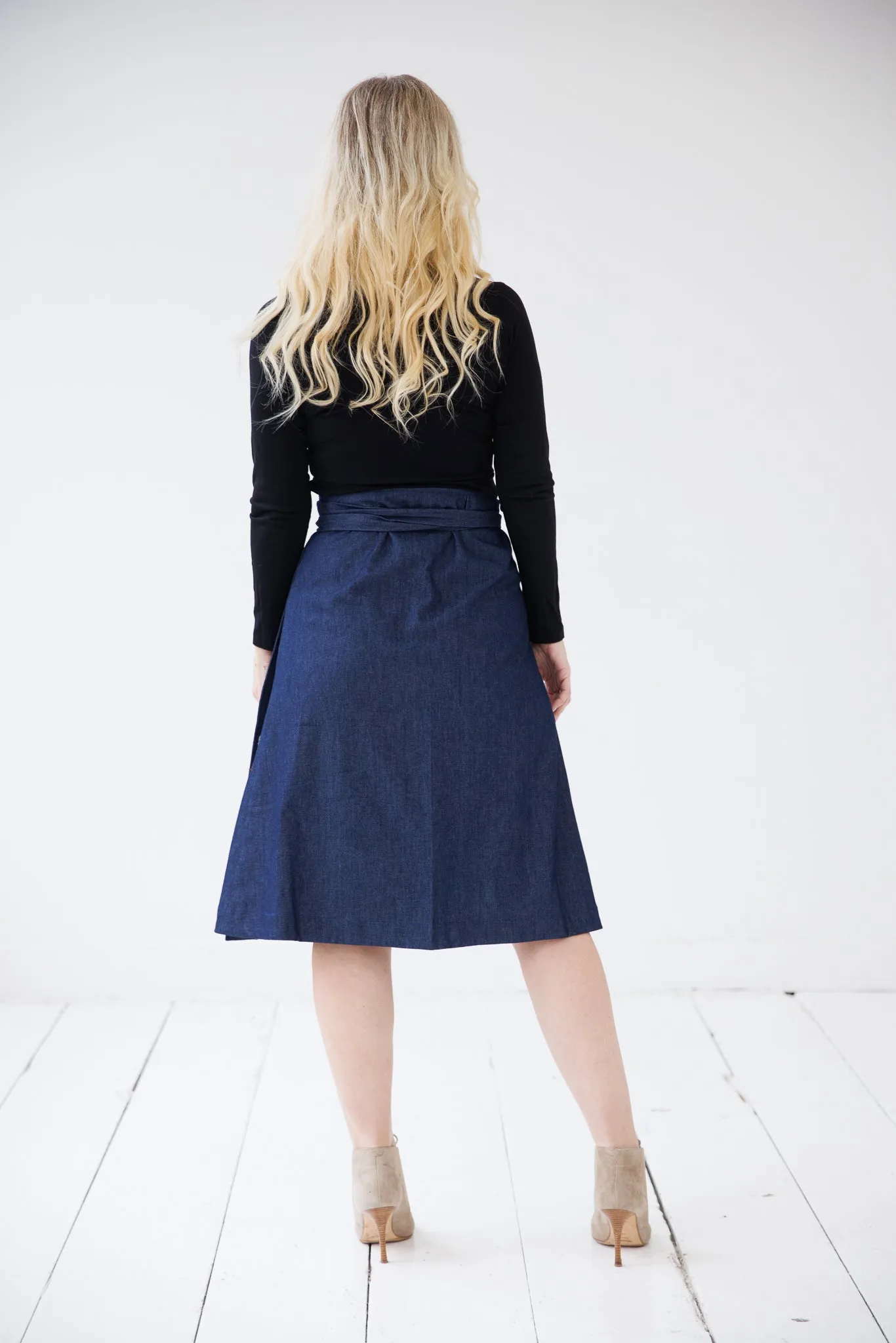 NEW! Denim Wrap Skirt