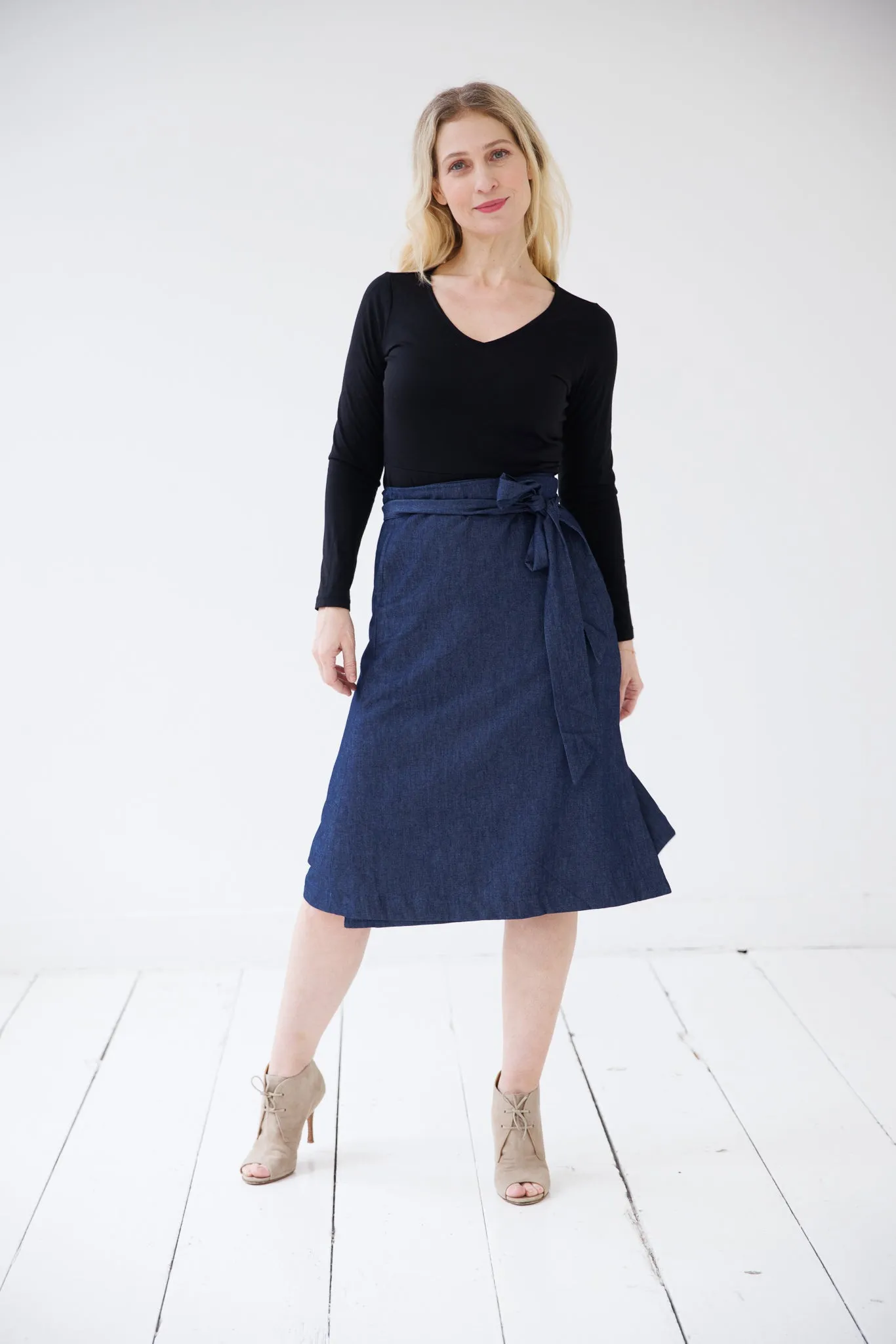 NEW! Denim Wrap Skirt
