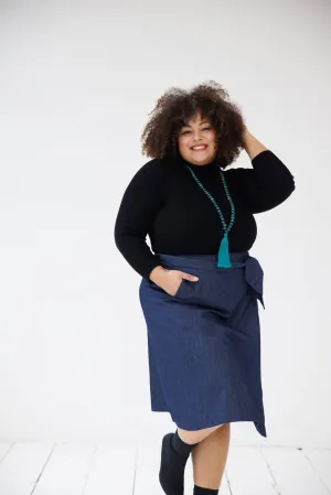 NEW! Denim Wrap Skirt