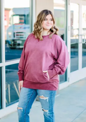 Nice To Meet You Pullover in Burgundy